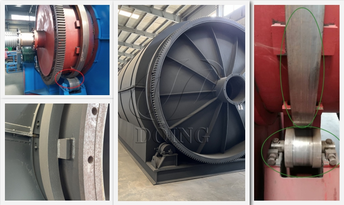 Thiết kế puli lò nhiệt phân và ray dẫn hướng bằng thép DOING Lò thiết bị nhiệt phân DOING